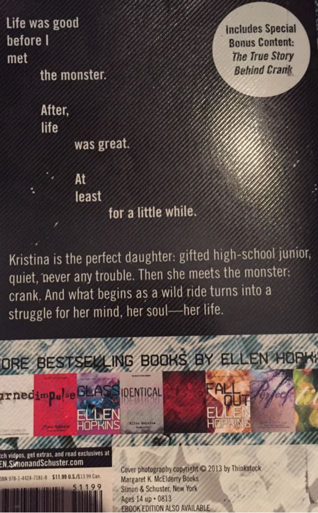 Crank - Ellen Hopkins (Margaret K. McElderry Books - Paperback) book collectible [Barcode 9781442471818] - Main Image 2