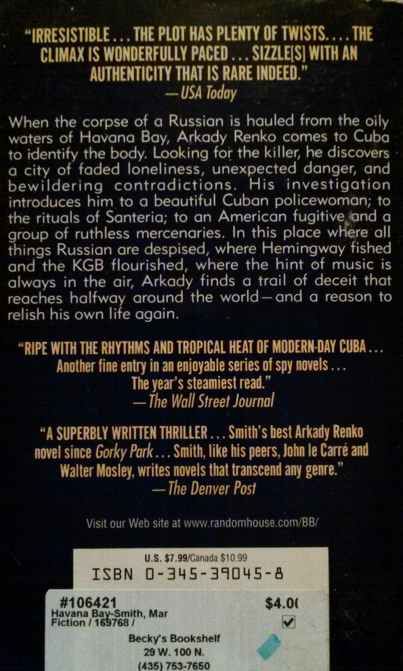 Havana Bay - Martin Cruz Smith (Ballantine Books - Paperback) book collectible [Barcode 9780345390455] - Main Image 2