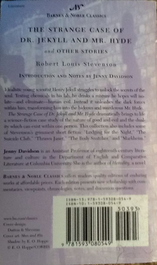 The Strange Case of Dr. Jekyll and Mr. Hyde and Other Stories (Barnes - Robert Louis Stevenson (Barnes & Noble Classics - Paperback) book collectible [Barcode 9781593080549] - Main Image 2