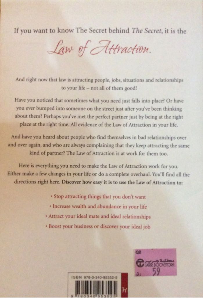 Law of Attraction - ISBN 978-0-340-95352-5 - No book collectible [Barcode 9780340953525] - Main Image 2