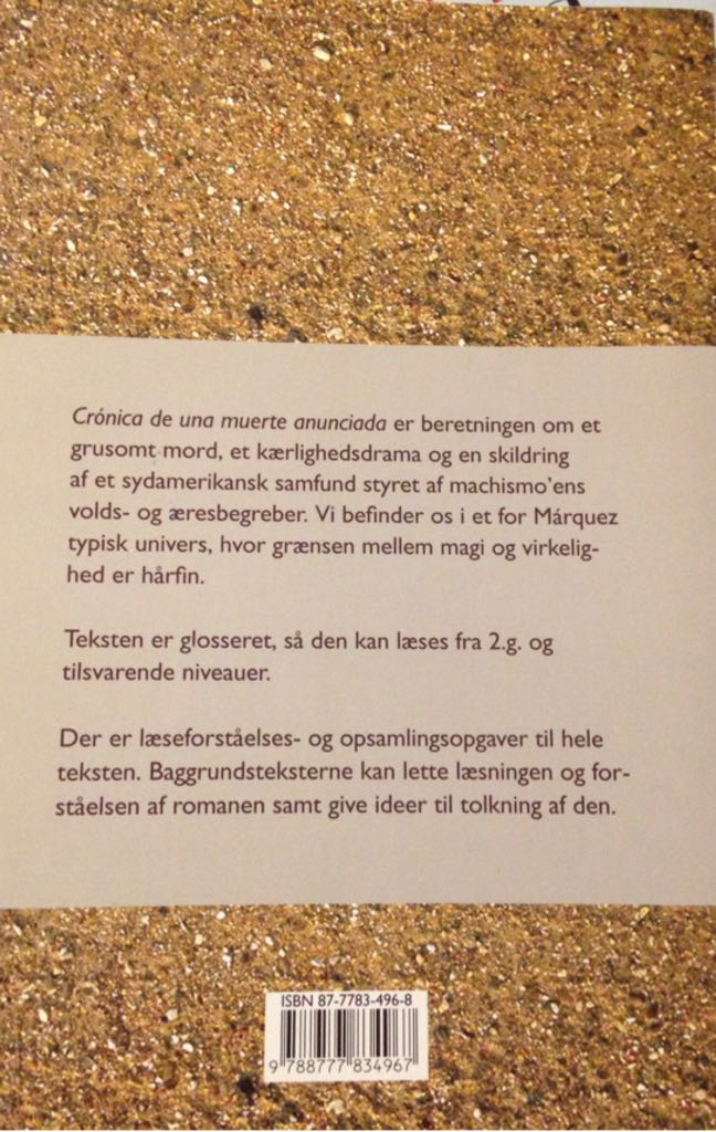 Cronica De Una Muerte Anunciada - Gabriel Garcia book collectible [Barcode 9788777834967] - Main Image 2