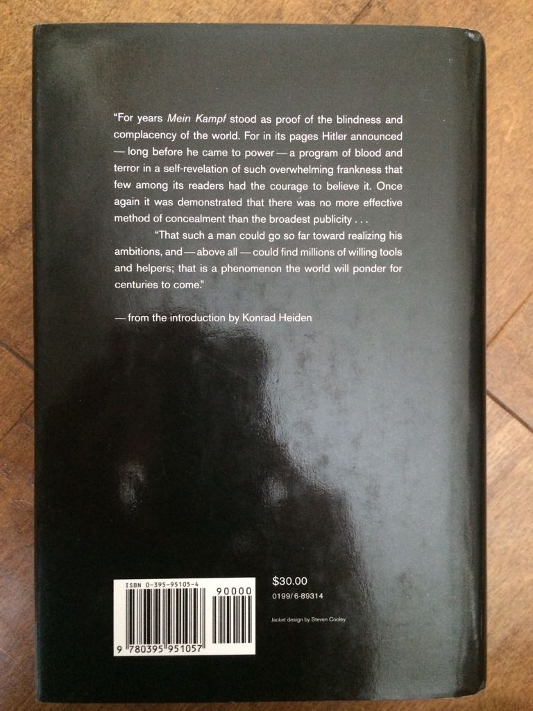 Mein Kampf - Adolf Hitler (Zentralverlag Der NSDAP - Hardcover) book collectible [Barcode 9780395951057] - Main Image 2