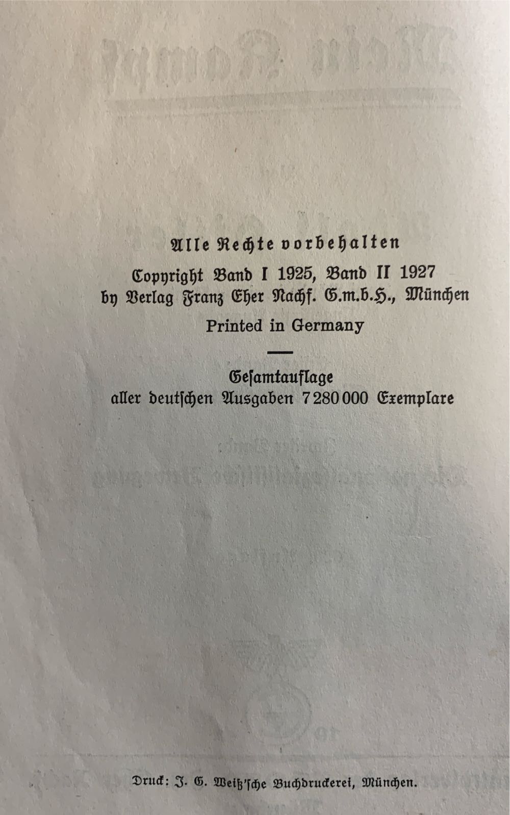 Mein Kampf - Adolf Hitler (Zentral Verlag München - Hardcover) book collectible - Main Image 4