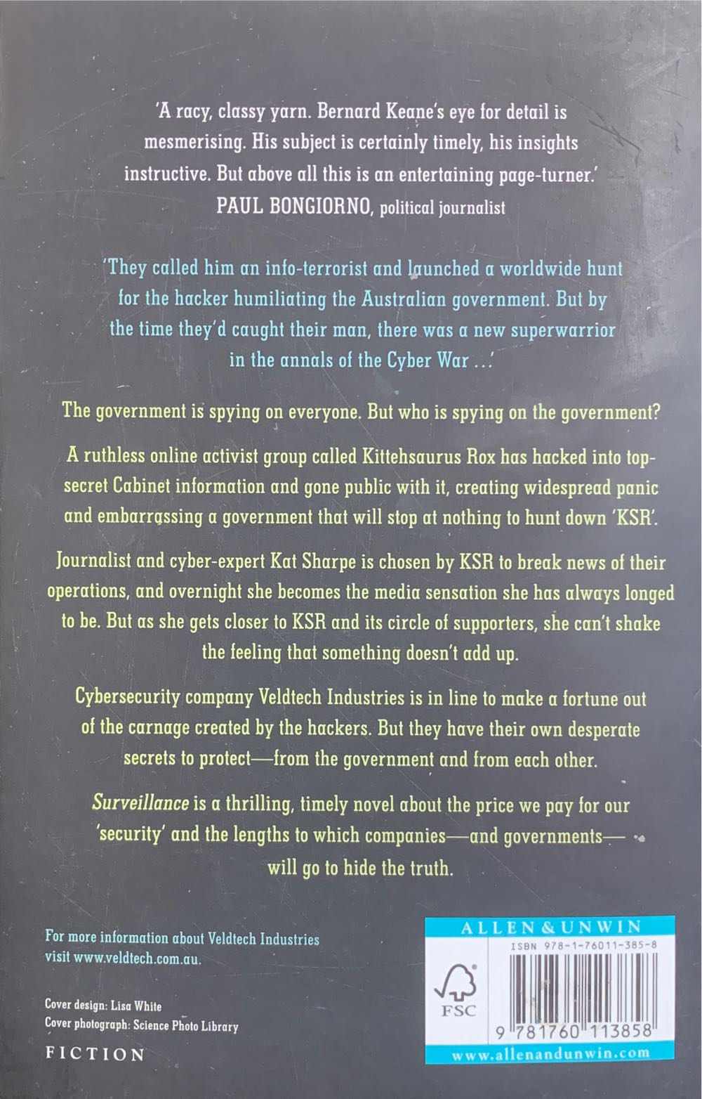 Novel??-Surveillance - Bernard Keane (Allen & Unwin - Trade Paperback) book collectible [Barcode 9781760113858] - Main Image 2