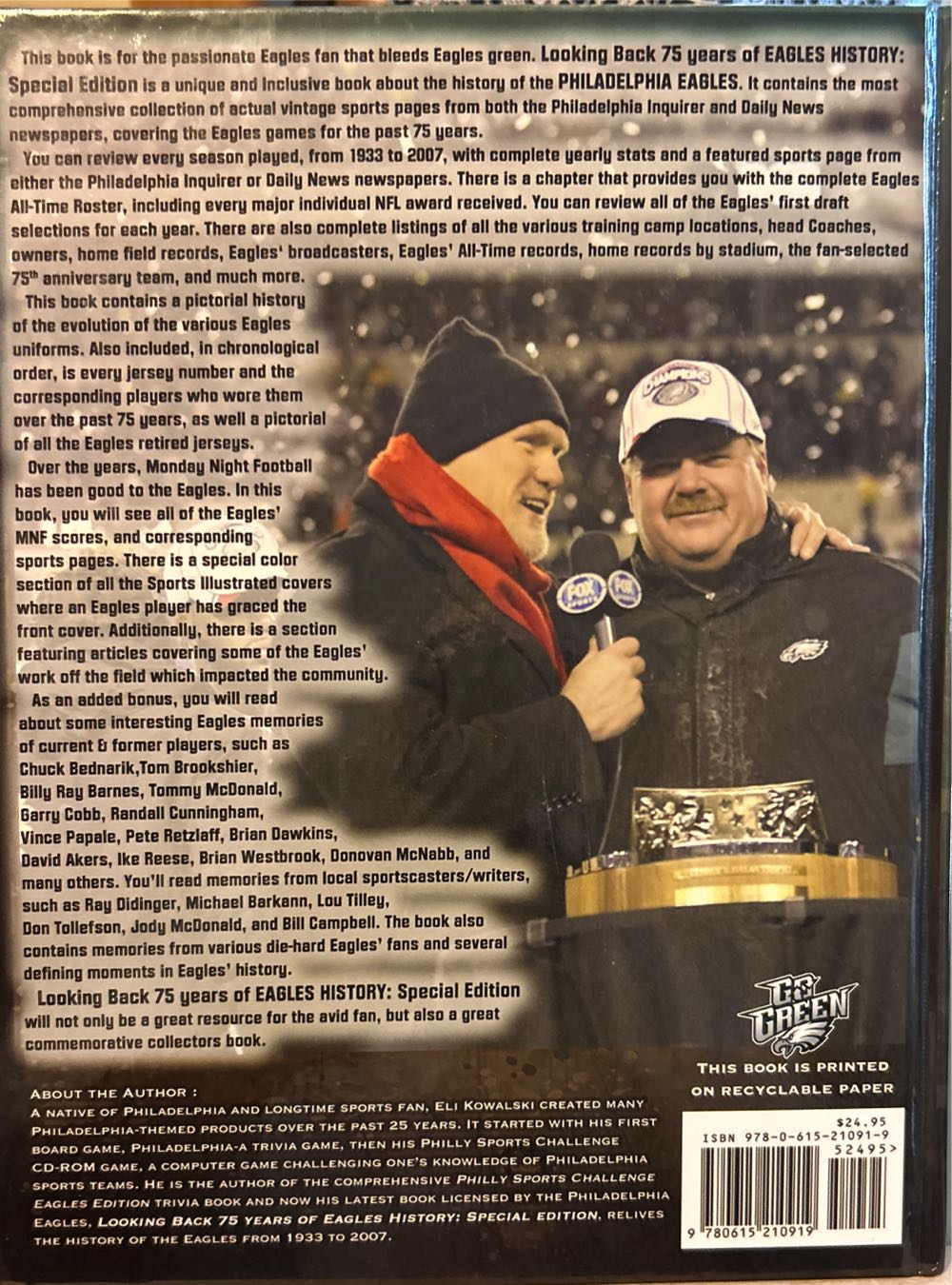 Eagles History: Special Edition- Looking Back 75 Years - Kowalski Eli (Hardcover) book collectible [Barcode 9780615210919] - Main Image 2