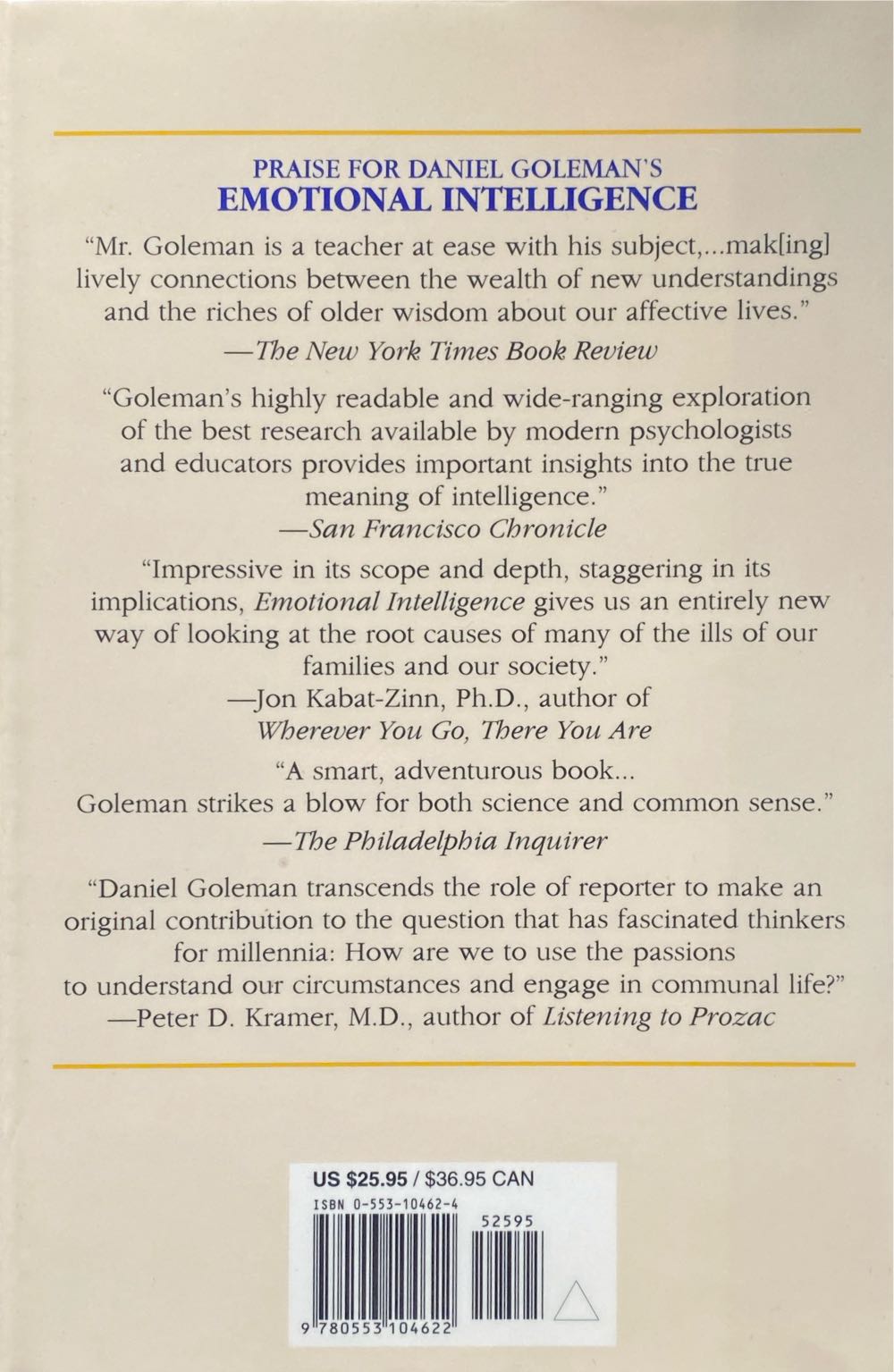 Working With Emotional Intelligence - Daniel Goleman (Bantam - Hardcover) book collectible [Barcode 9780553104622] - Main Image 2