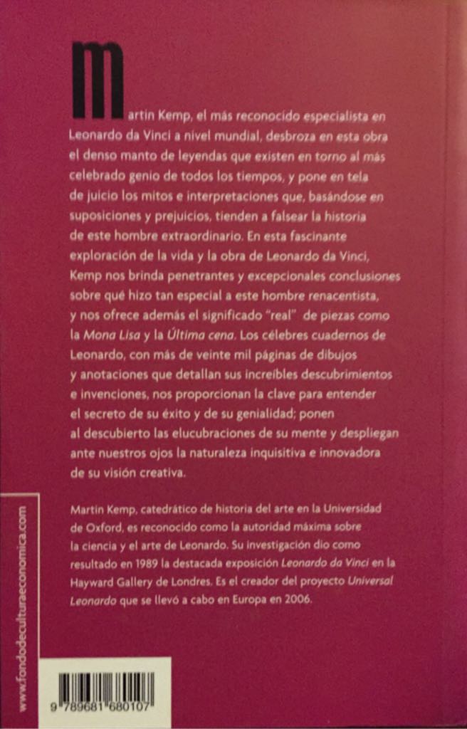 Leonardo - Martin Kemp (Fondo de Cultura Economica) book collectible [Barcode 9789681680107] - Main Image 2