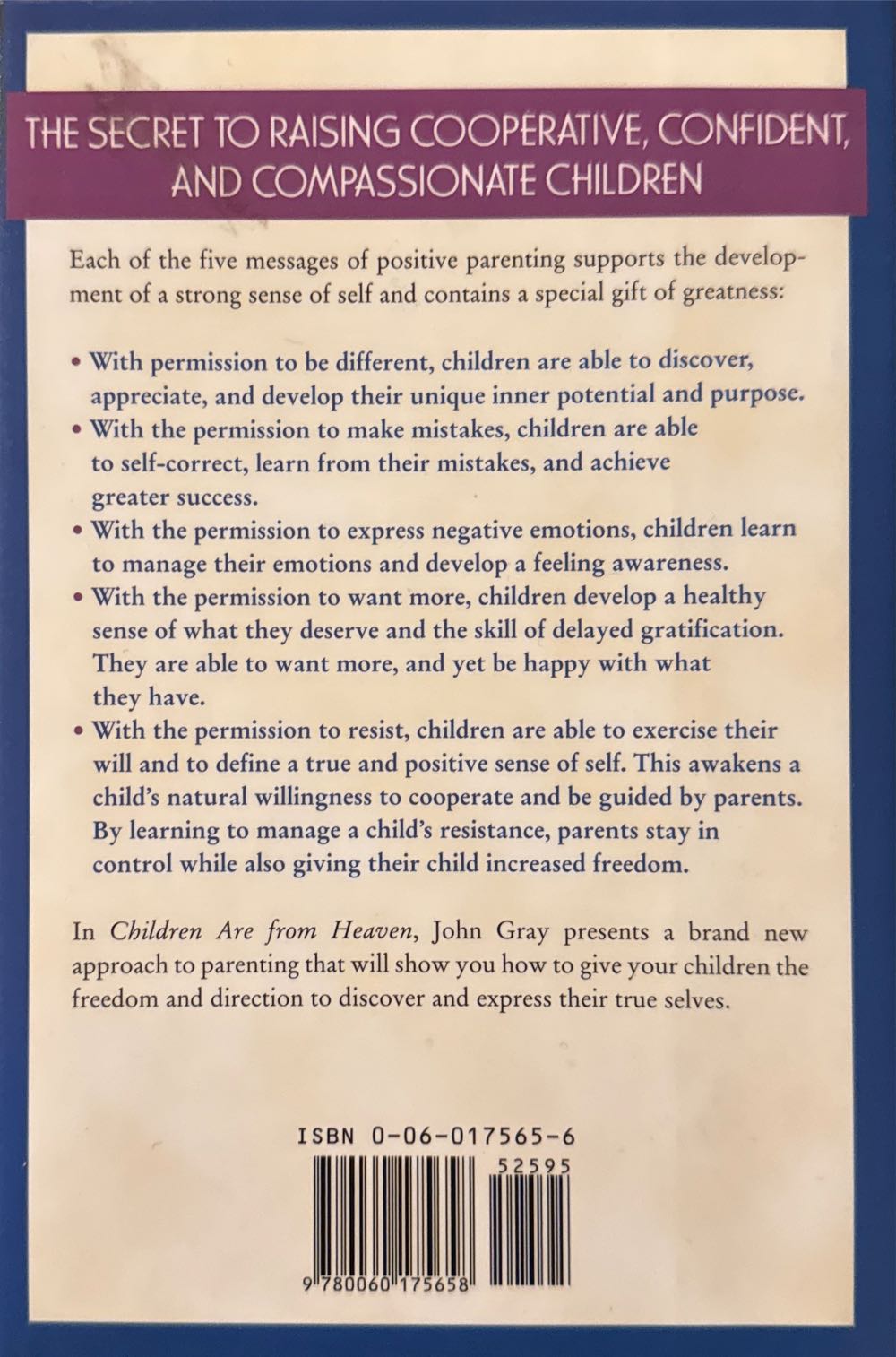 Children Are From Heaven - John Gray (HarperCollins - Hardcover) book collectible [Barcode 9780060175658] - Main Image 2