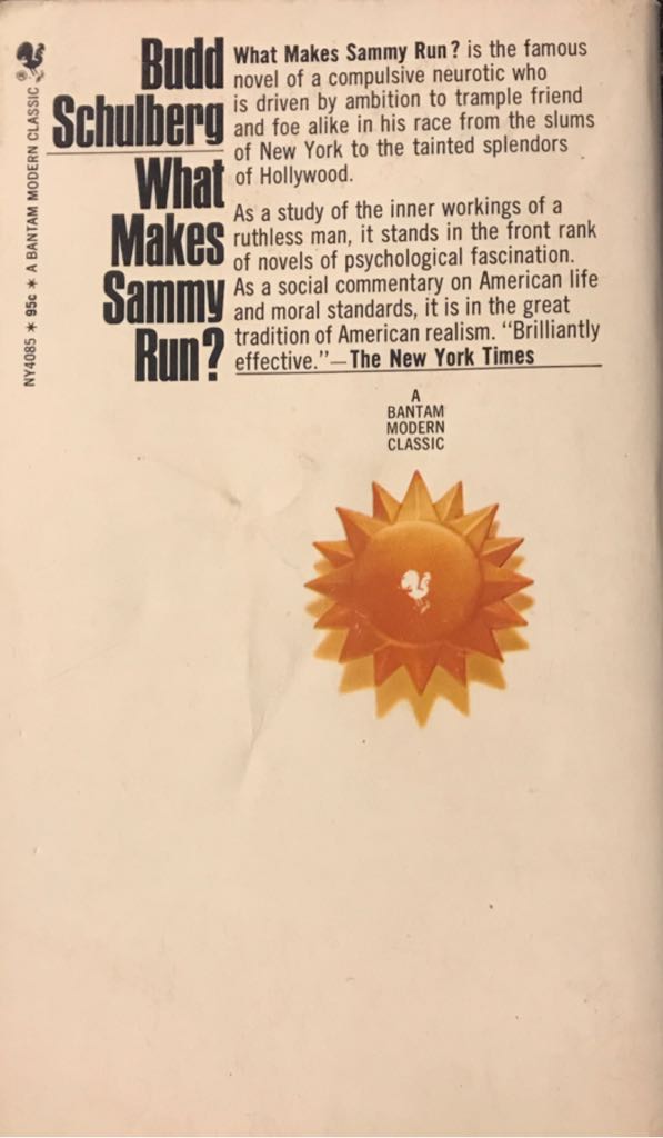 What Makes Sammy Run? - Schulberg, Budd (A Bantam Modern Classic - Trade Paperback) book collectible - Main Image 2