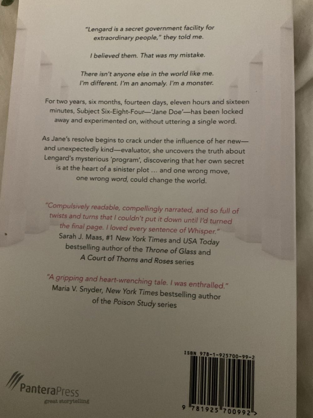 Whisper - Lynette Noni (Pantera Press - Paperback) book collectible [Barcode 9781925700992] - Main Image 2