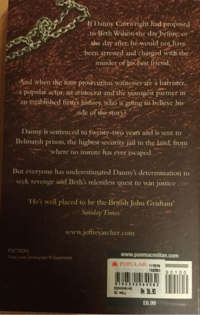 A Prisoner of Birth - Jeffrey Archer (Pan Books - Paperback) book collectible [Barcode 9780330464062] - Main Image 2