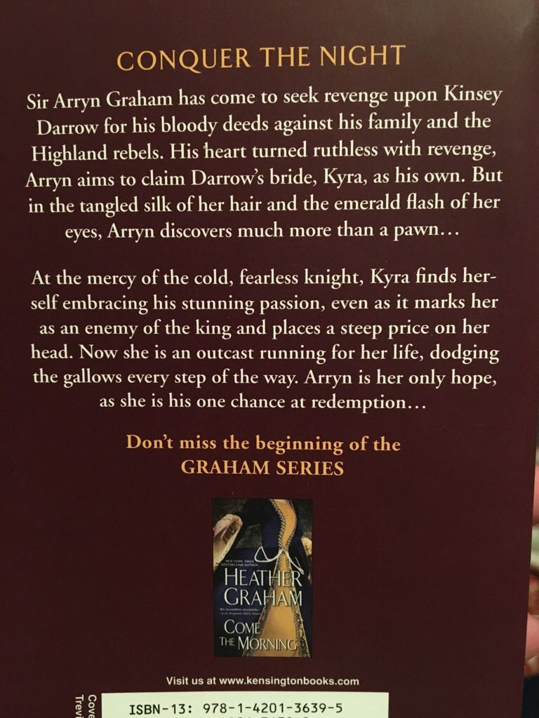 Conquer the Night - Heather Graham (Zebra Historical Romance - Paperback) book collectible [Barcode 9781420136395] - Main Image 2