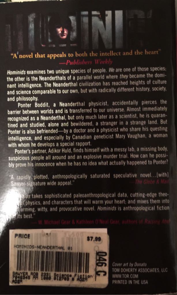 Hominids - Robert J. Sawyer (Tor Science Fiction - Paperback) book collectible [Barcode 9780765345004] - Main Image 2