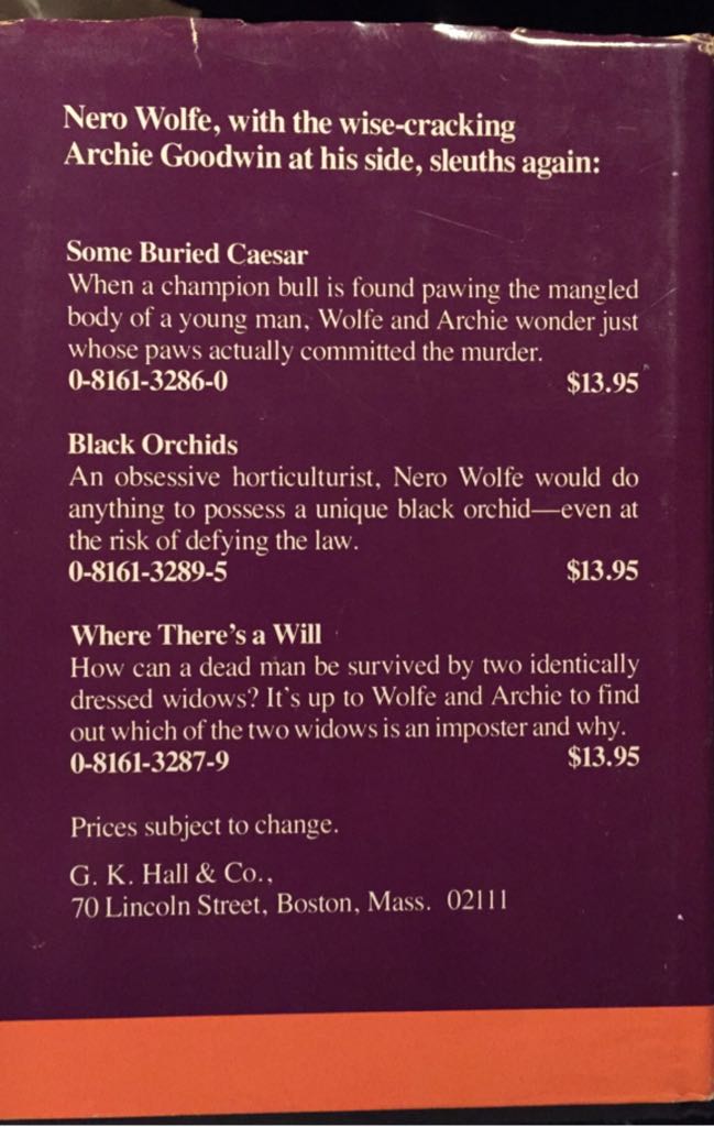 Over My Dead Body - Rex Stout (Macmillan Reference USA - Hardcover) book collectible [Barcode 9780816132881] - Main Image 2