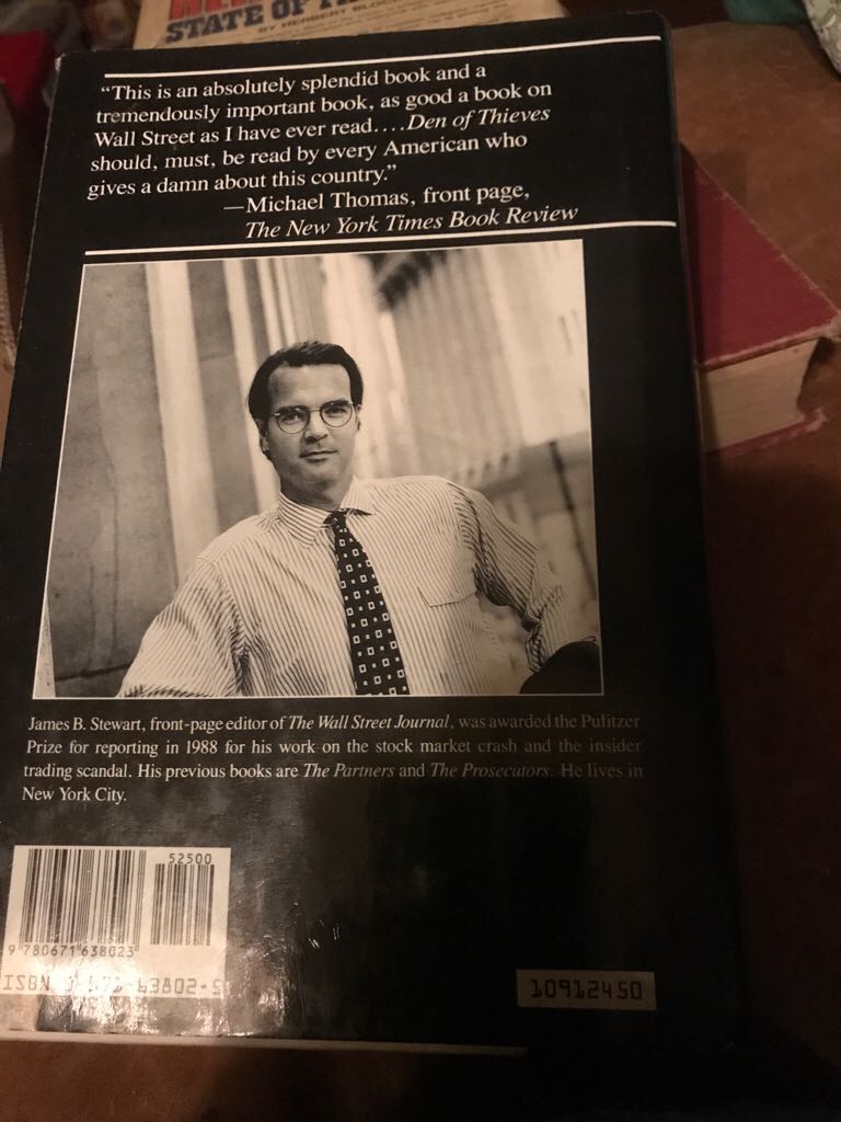 Den Of Thieves - James B. Stewart (Simon & Schuster - Hardcover) book collectible [Barcode 9780671638023] - Main Image 2