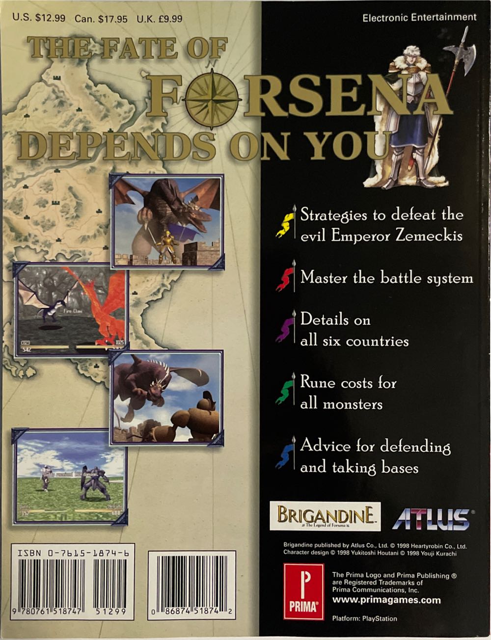 Brigandine and The Legend Of Forsena - Alex Chenery (Prima Games - Paperback) book collectible [Barcode 9780761518747] - Main Image 2
