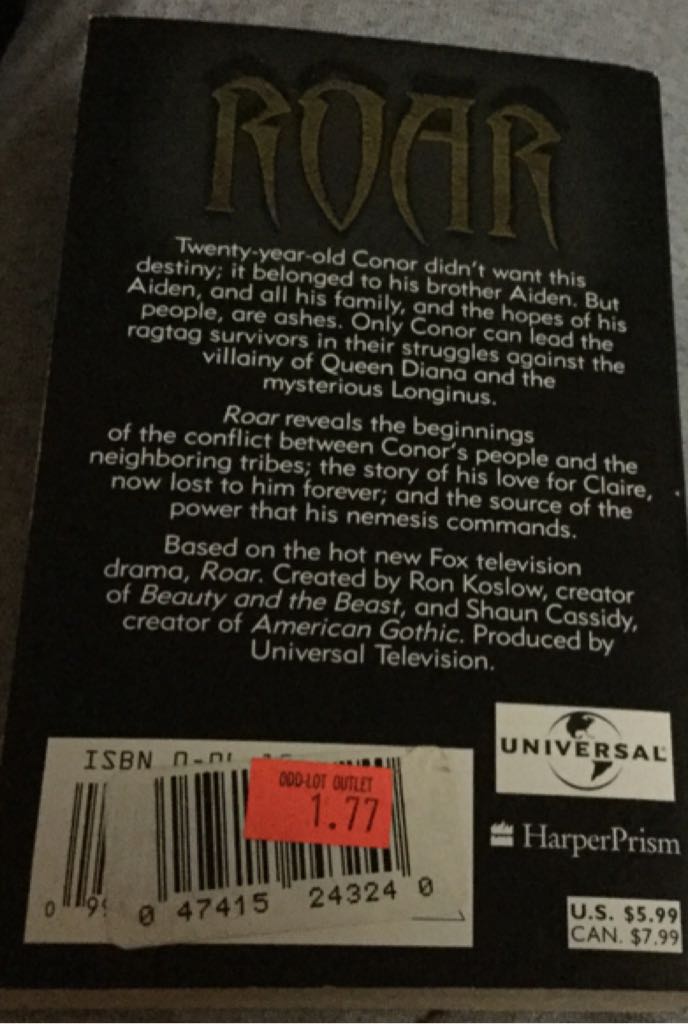 Roar - Sean Kiernan book collectible [Barcode 9780061059148] - Main Image 2