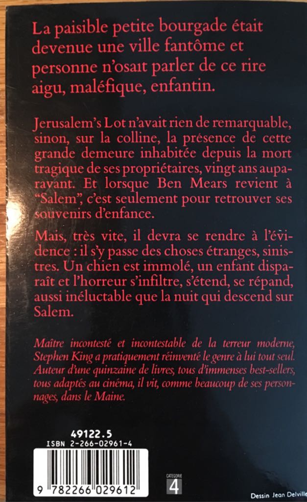 Salem - Stephen King (Pocket - Paperback) book collectible [Barcode 9782266029612] - Main Image 2