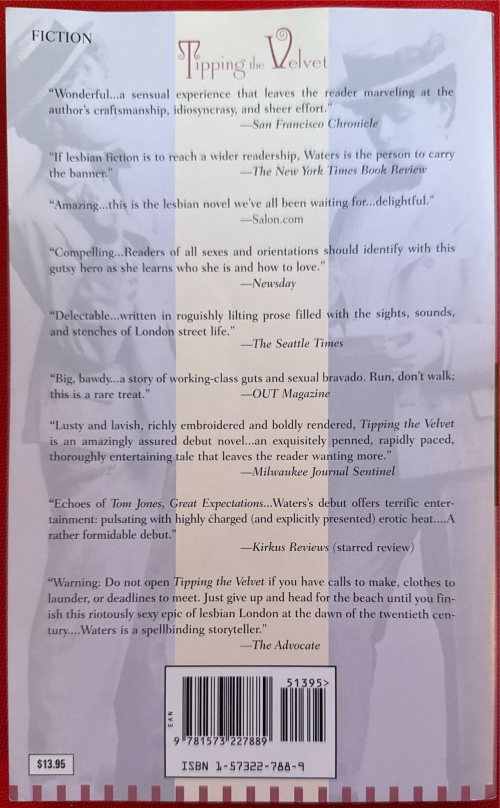 Tipping the Velvet - Sarah Waters (Riverhead  Books - Paperback) book collectible [Barcode 9781573227889] - Main Image 2