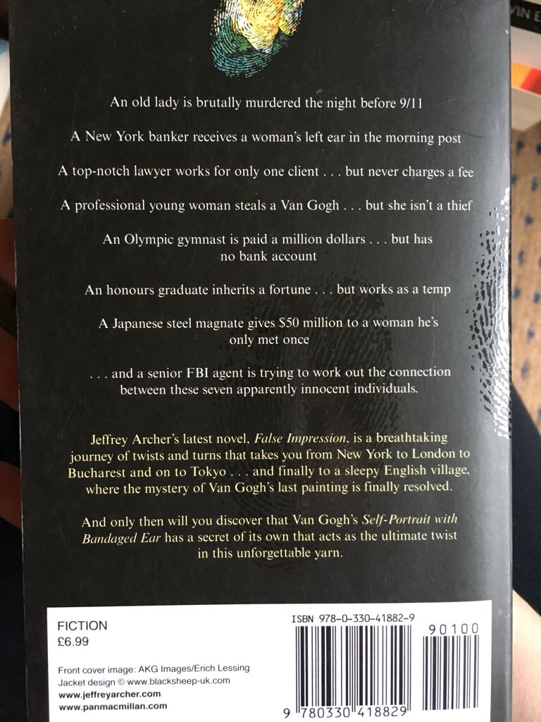 False Impression - Jeffrey Archer (Pan Books - Paperback) book collectible [Barcode 9780330418829] - Main Image 2