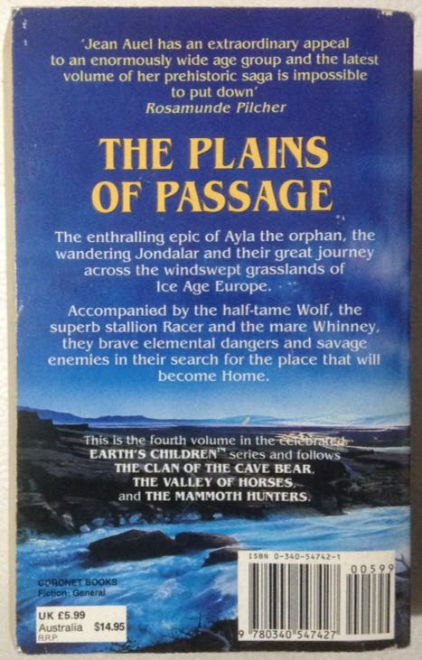 The Plains of Passage - Jean M Auel (Coronet Books - Paperback) book collectible [Barcode 9780340547427] - Main Image 2