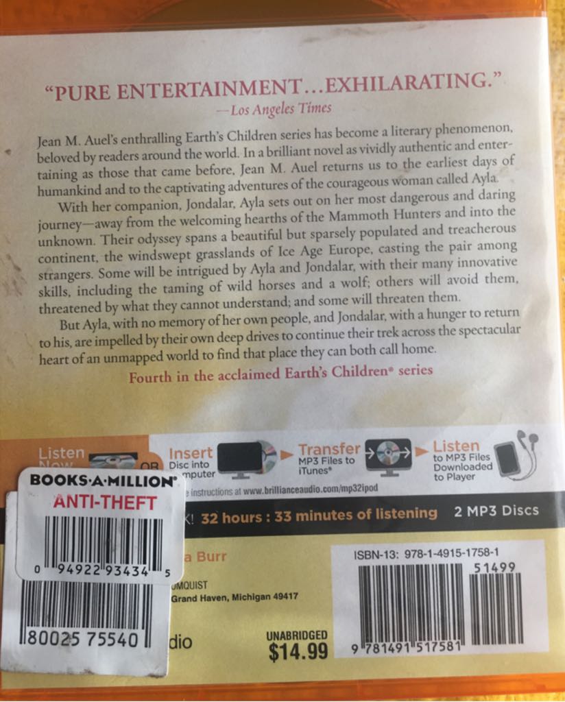 Plains Of Passage, The - Jean Auel (Brilliance Audio - Audiobook) book collectible [Barcode 9781491517581] - Main Image 2