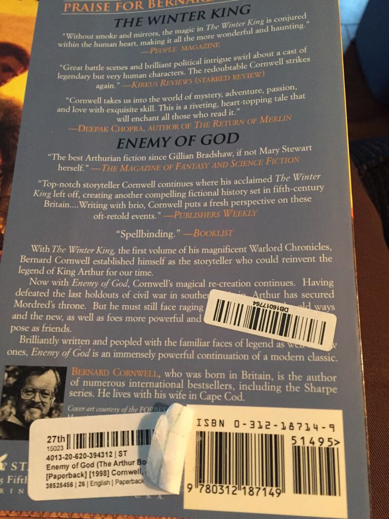 Enemy of God - Bernard Cornwell (Macmillan - Paperback) book collectible [Barcode 9780312187149] - Main Image 2