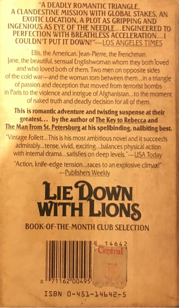 Lie Down with Lions - Ken Follett (Signet - Paperback) book collectible [Barcode 9780451146427] - Main Image 2