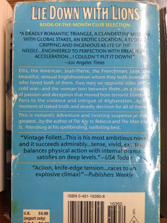 Lie Down with Lions - Ken Follett (Signet - Sewn Binding) book collectible [Barcode 9780451163509] - Main Image 2