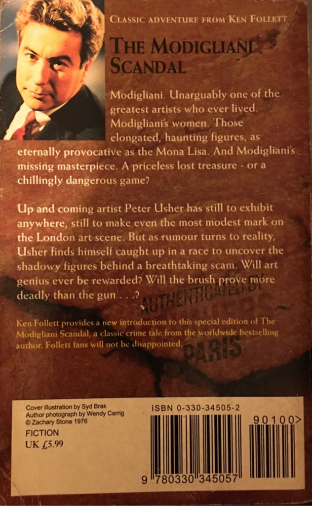 The Modigliani Scandal - Ken Follett (Pan Books - Paperback) book collectible [Barcode 9780330345057] - Main Image 2