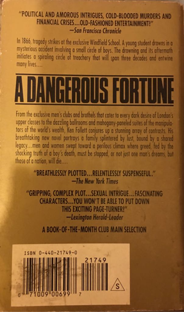 A Dangerous Fortune - Ken Follett (Dell Island Books - Paperback) book collectible [Barcode 9780440217497] - Main Image 2