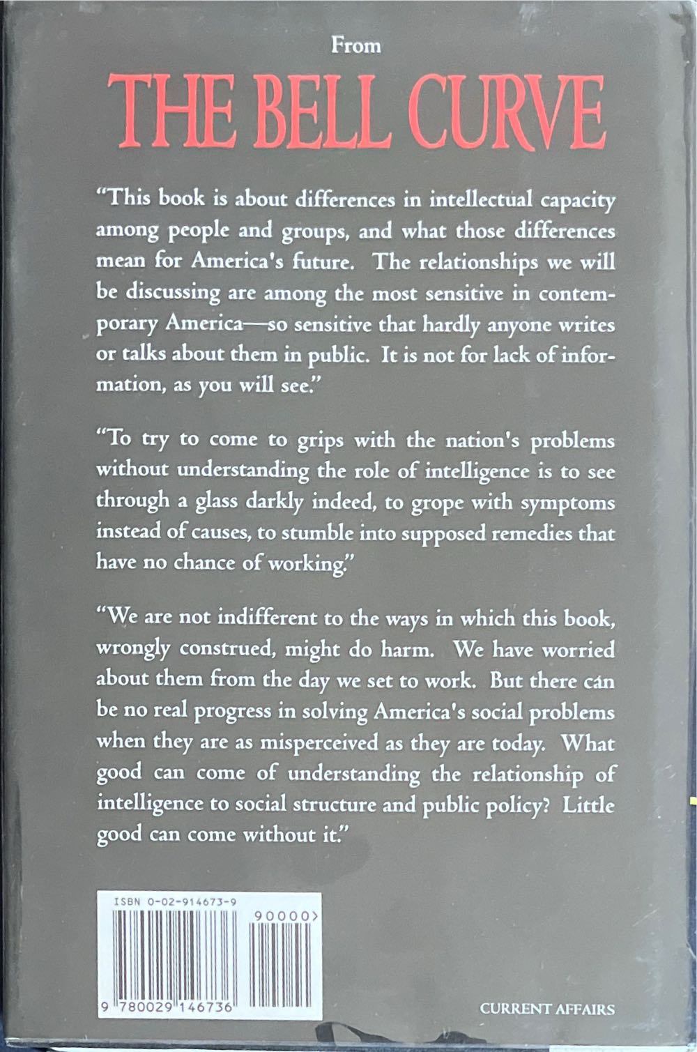 The Bell Curve: Intelligence and Class Structure in American Life - Charles Murray (Free Press - Hardcover) book collectible [Barcode 9780029146736] - Main Image 2