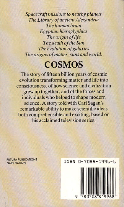 Cosmos - Carl Sagan (Futura Publications - Paperback) book collectible [Barcode 9780708819968] - Main Image 2