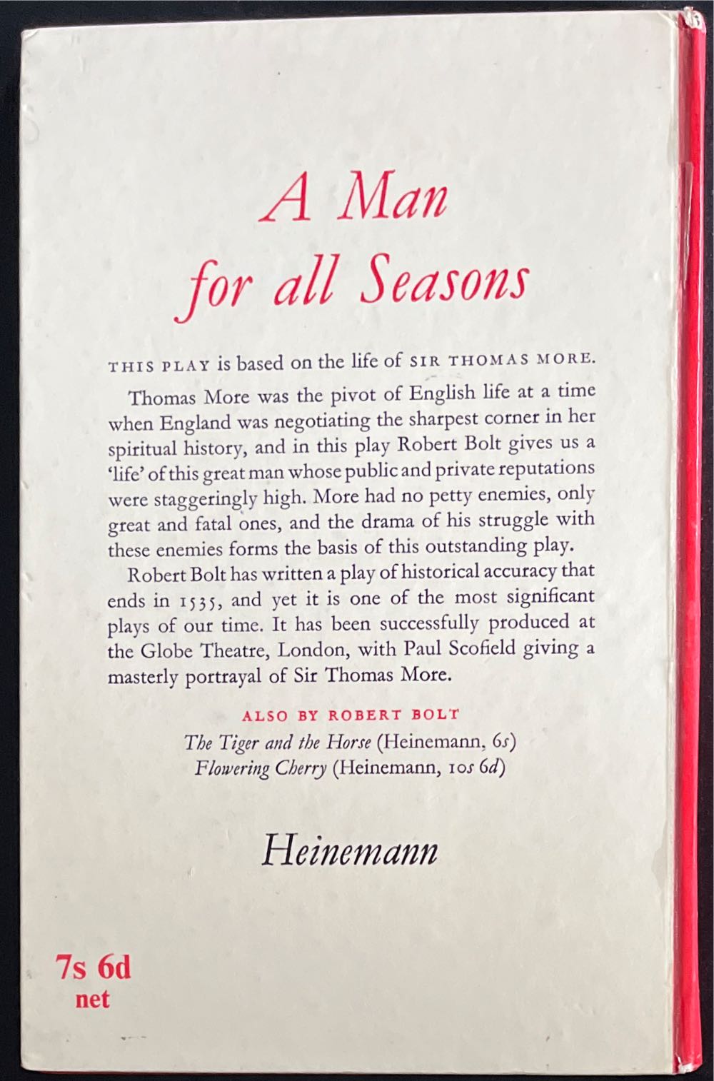 A Man For All Seasons - Bolt, Robert (Heineman Educational Books - Paperback) book collectible [Barcode 9780435221003] - Main Image 2