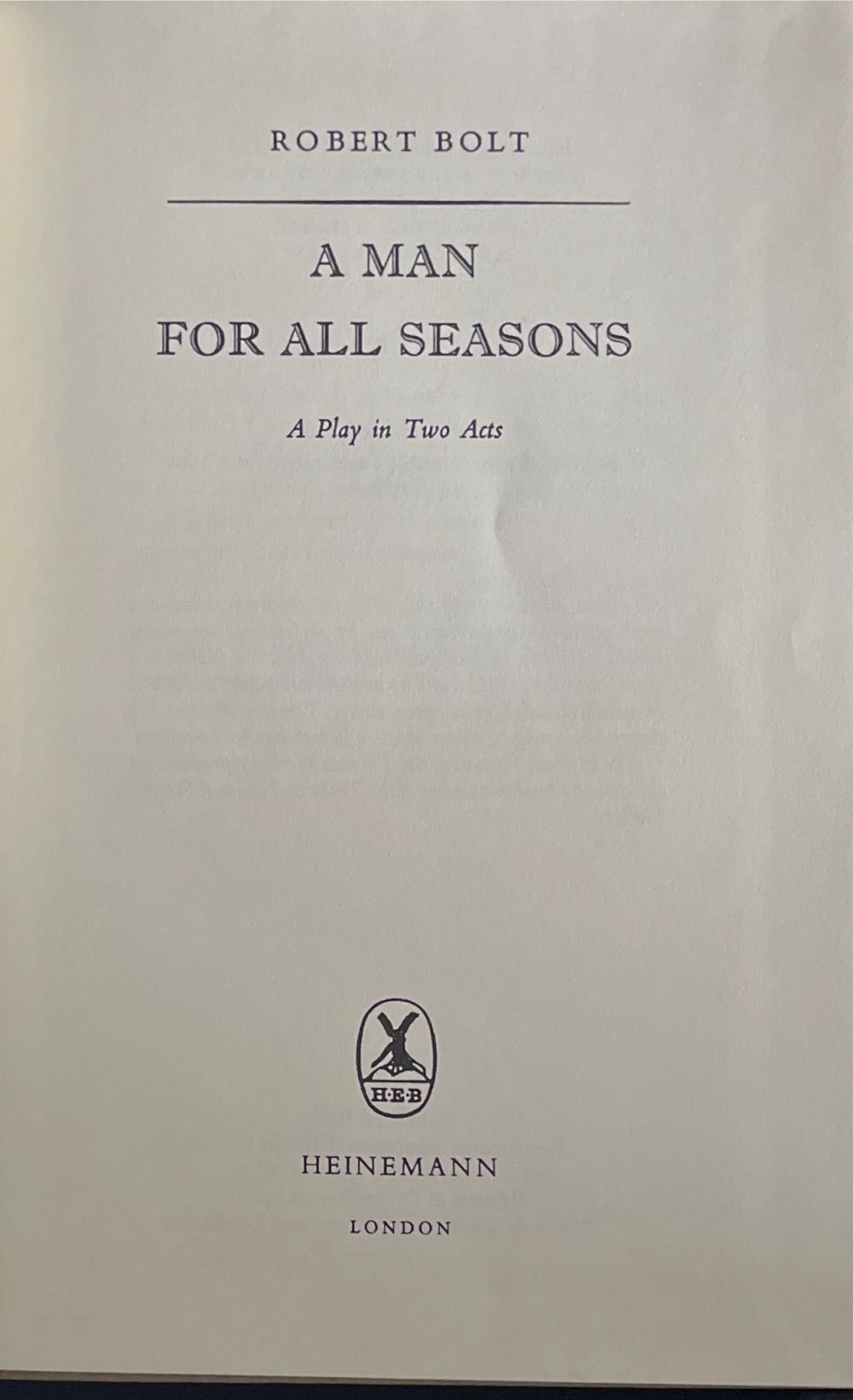 A Man For All Seasons - Bolt, Robert (Heineman Educational Books - Paperback) book collectible [Barcode 9780435221003] - Main Image 3