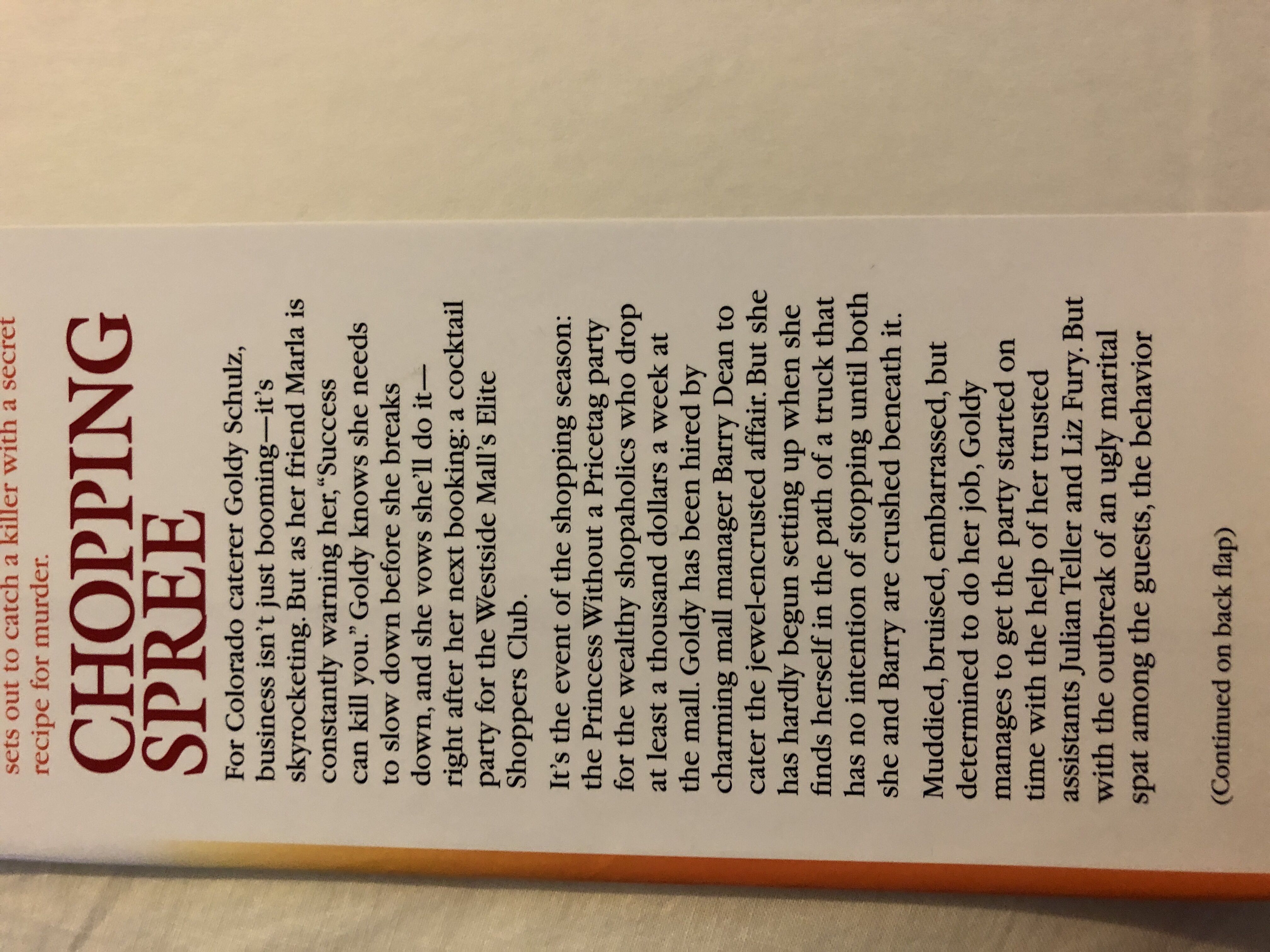 #11: Chopping Spree - Diane Mott Davidson (Bantam Books - Hardcover) book collectible [Barcode 9780553107302] - Main Image 3