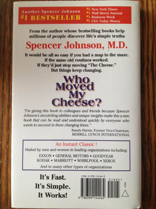 Who Moved My Cheese - Spencer Johnson (G P Putnam’s Sons - Hardcover) book collectible [Barcode 9780399144462] - Main Image 2