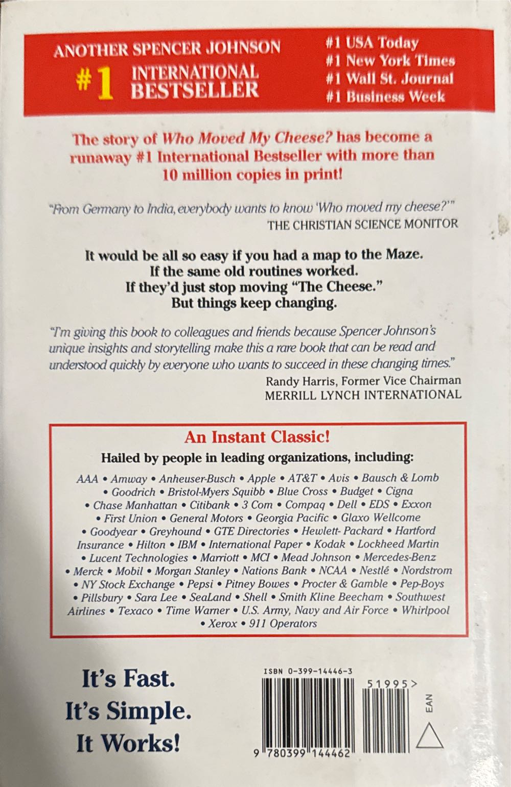 Who Moved My Cheese - Spencer Johnson (G P Putnam’s Sons - Hardcover) book collectible [Barcode 9780399144462] - Main Image 4