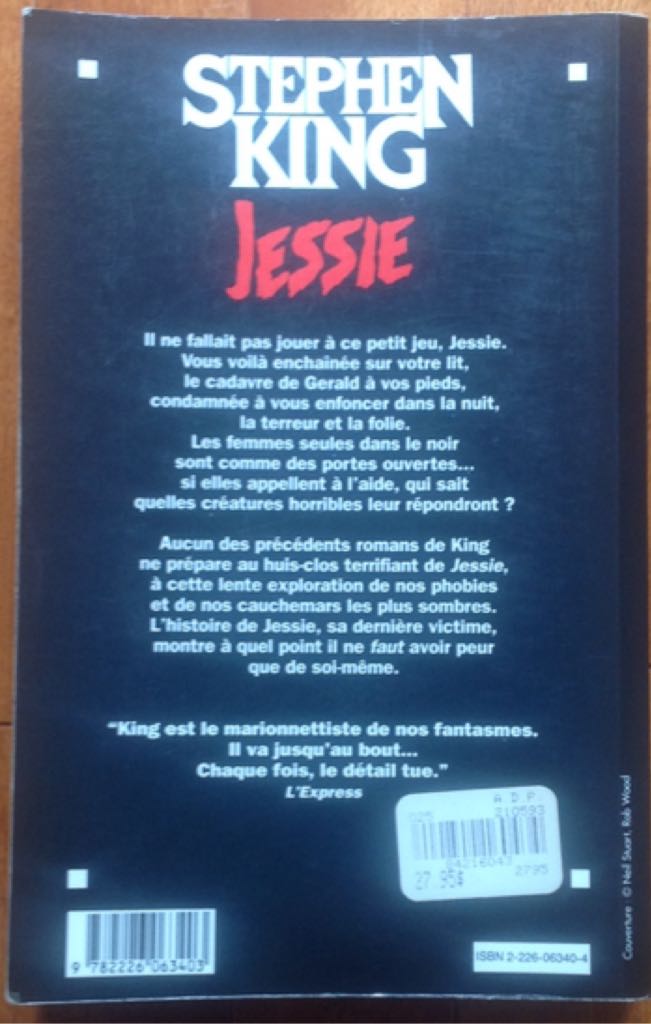 Jessie - Stephen King (Albin Michel - Paperback) book collectible [Barcode 9782226063403] - Main Image 2