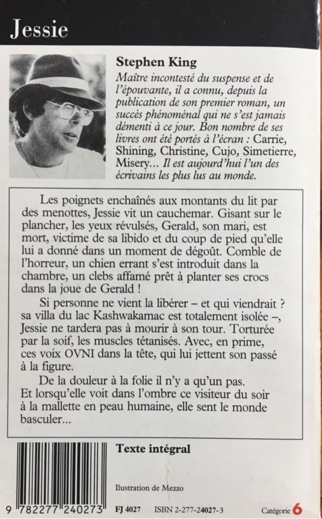 Jessie - Stephen King (J’ai Lu) book collectible [Barcode 9782277240273] - Main Image 2