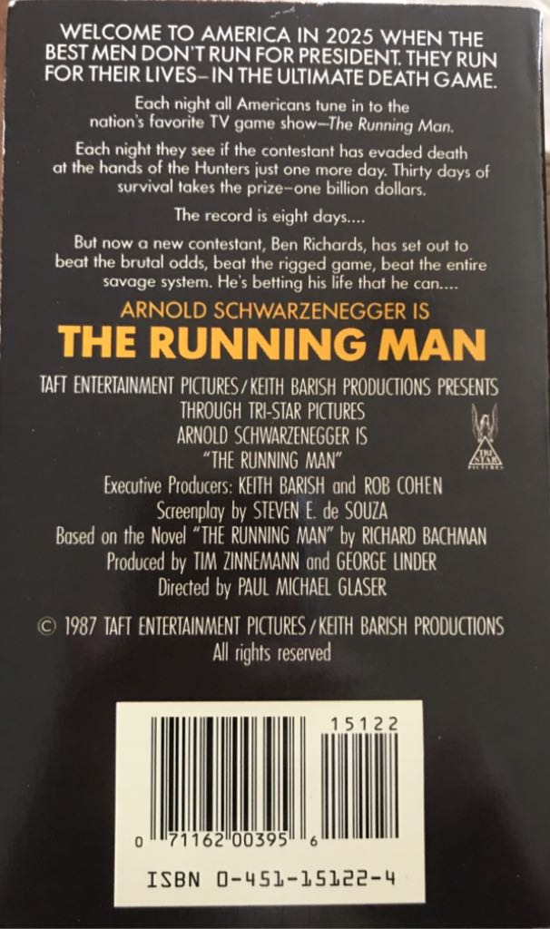 The Running Man - Stephen King (Signet - Paperback) book collectible [Barcode 9780451151223] - Main Image 2