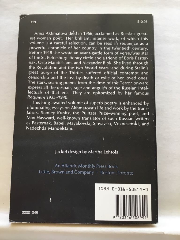 Poems Of Akhmatova - Anna Andreevna (Little Brown) book collectible [Barcode 9780316506991] - Main Image 2