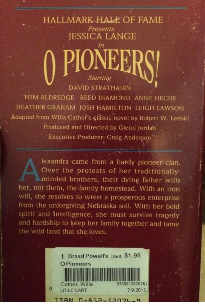 O Pioneers! - Willa Cather (Tor Classics) book collectible [Barcode 9780812520767] - Main Image 2