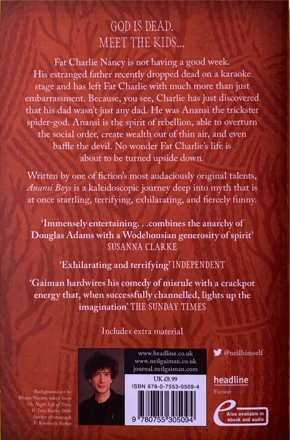 Anansi Boys - Neil Gaiman (Headline - Paperback) book collectible [Barcode 9780755305094] - Main Image 2