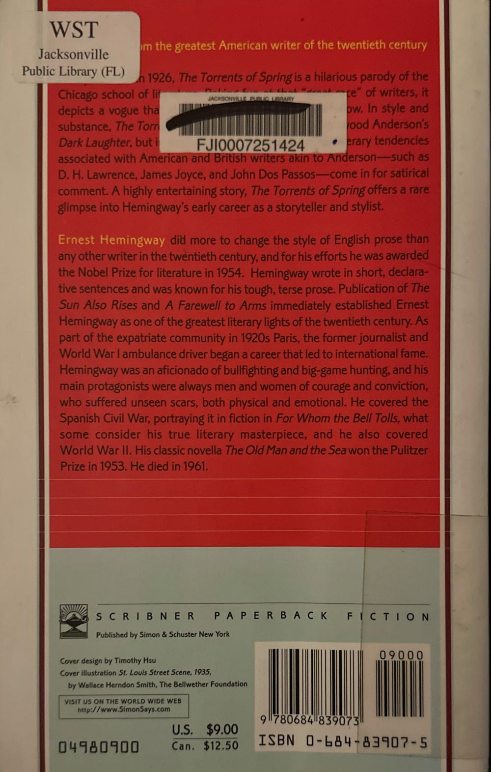 The Torrents of Spring - Ernest Hemingway (Scribner - Paperback) book collectible [Barcode 9780684839073] - Main Image 2