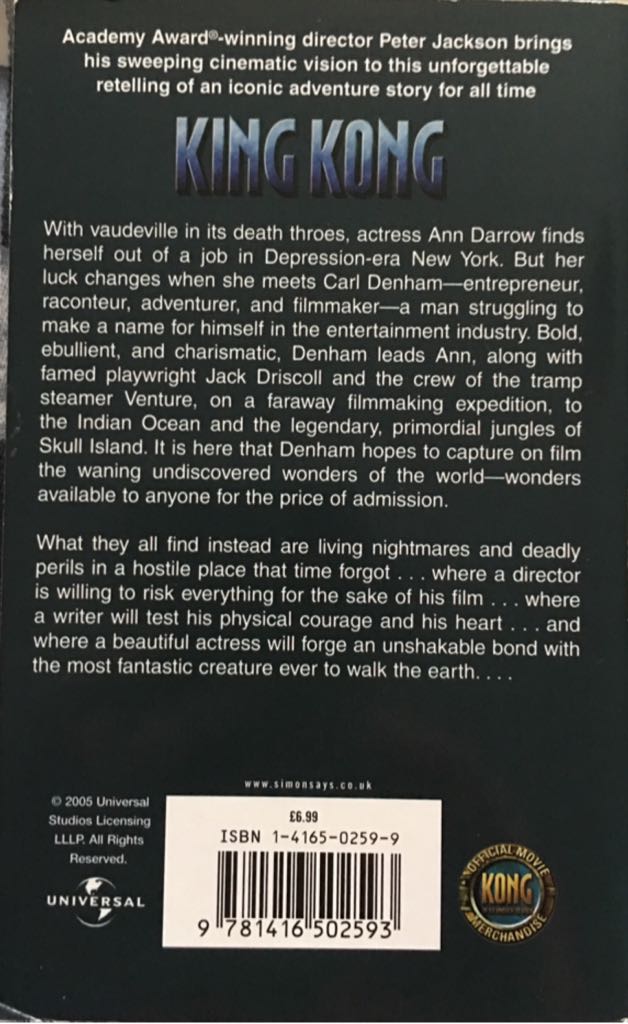 King Kong - Edgar Wallace (Pocket Books) book collectible [Barcode 9781416502593] - Main Image 2