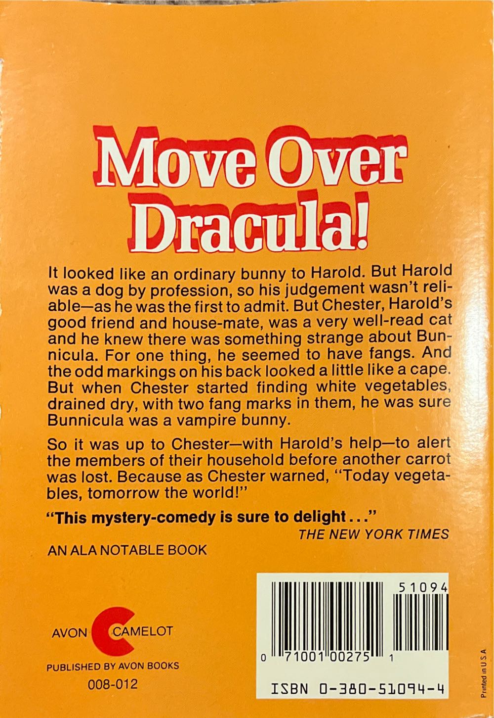 Bunnicula - James Howe (Avon Books - Hardcover) book collectible [Barcode 9780380510948] - Main Image 2