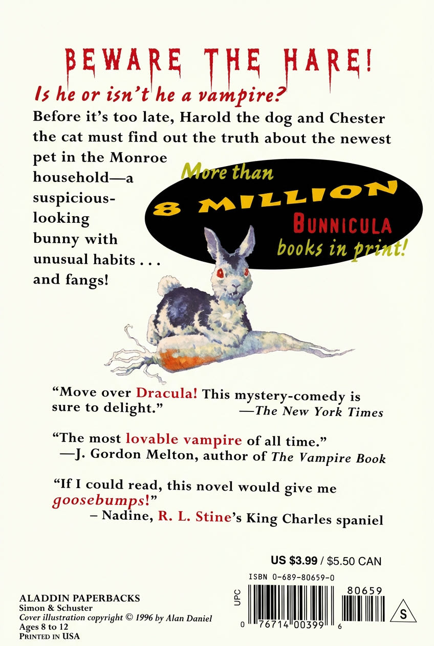 Bunnicula - James Howe (Aladdin - Paperback) book collectible [Barcode 9780689806599] - Main Image 2