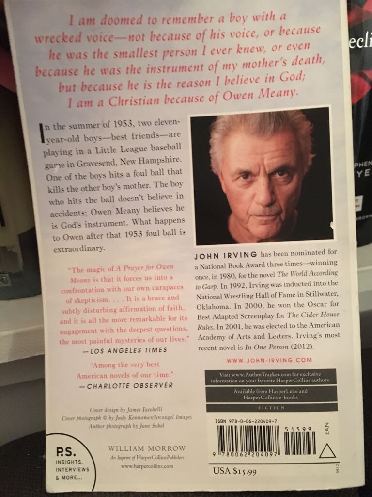 Prayer for Owen Meany, A - John Irving (Harper Collins Publishers - Paperback) book collectible [Barcode 9780062204097] - Main Image 2
