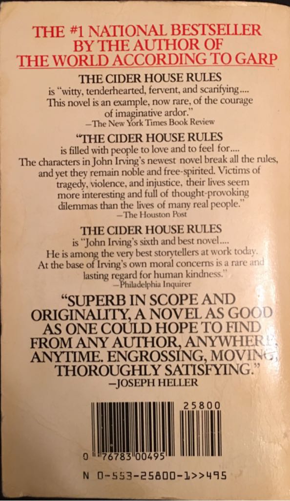 The Cider House Rules - John Irving (Vintage - Paperback) book collectible [Barcode 9780224023368] - Main Image 2